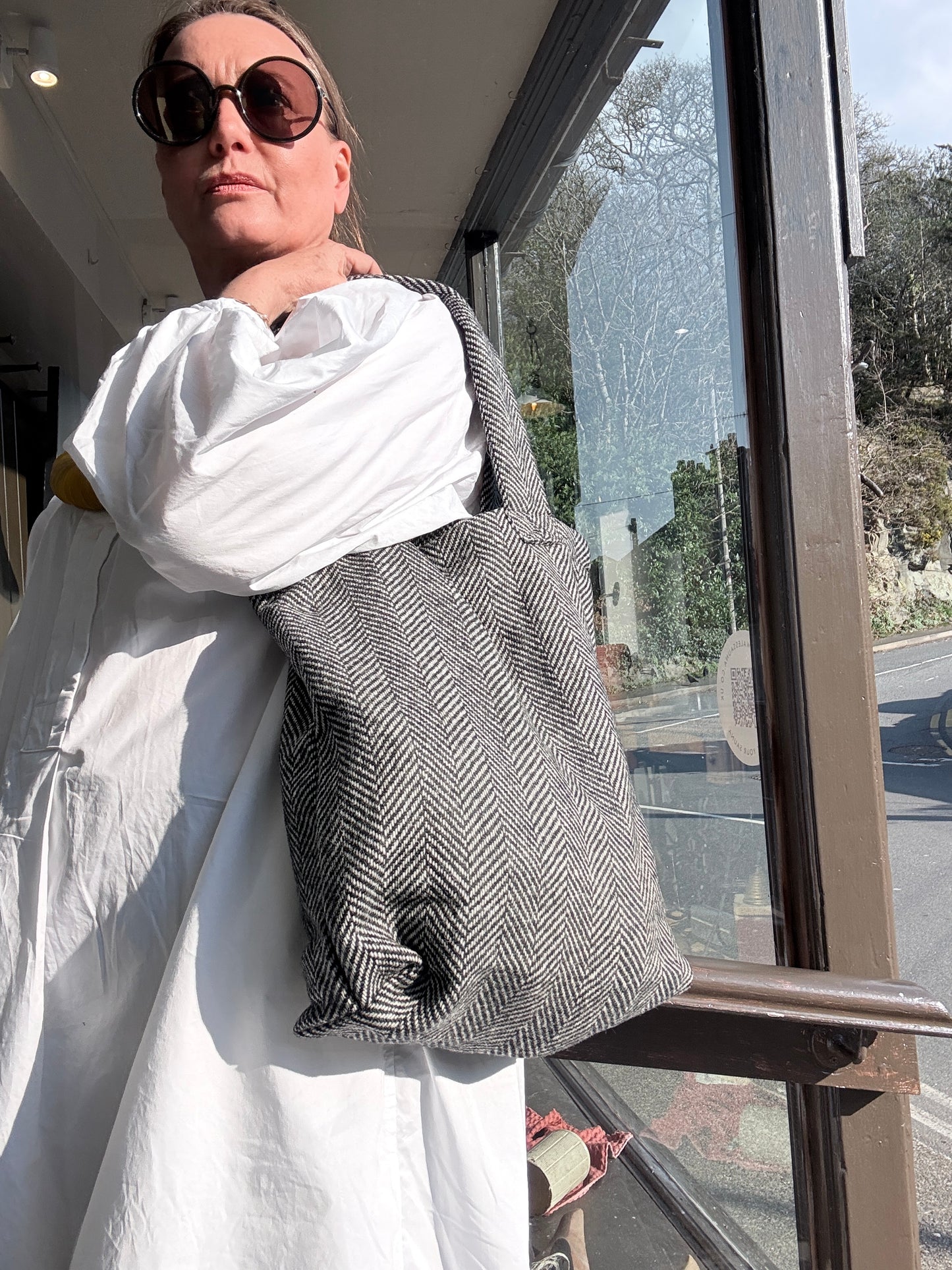 Totes Bag Tweed - Black + White