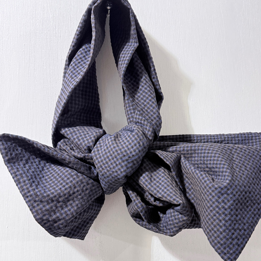 Dam - Aubergine + Navy Fine Gingham Scarf