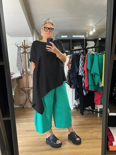 Balloon - Green Linen Mix Trousers