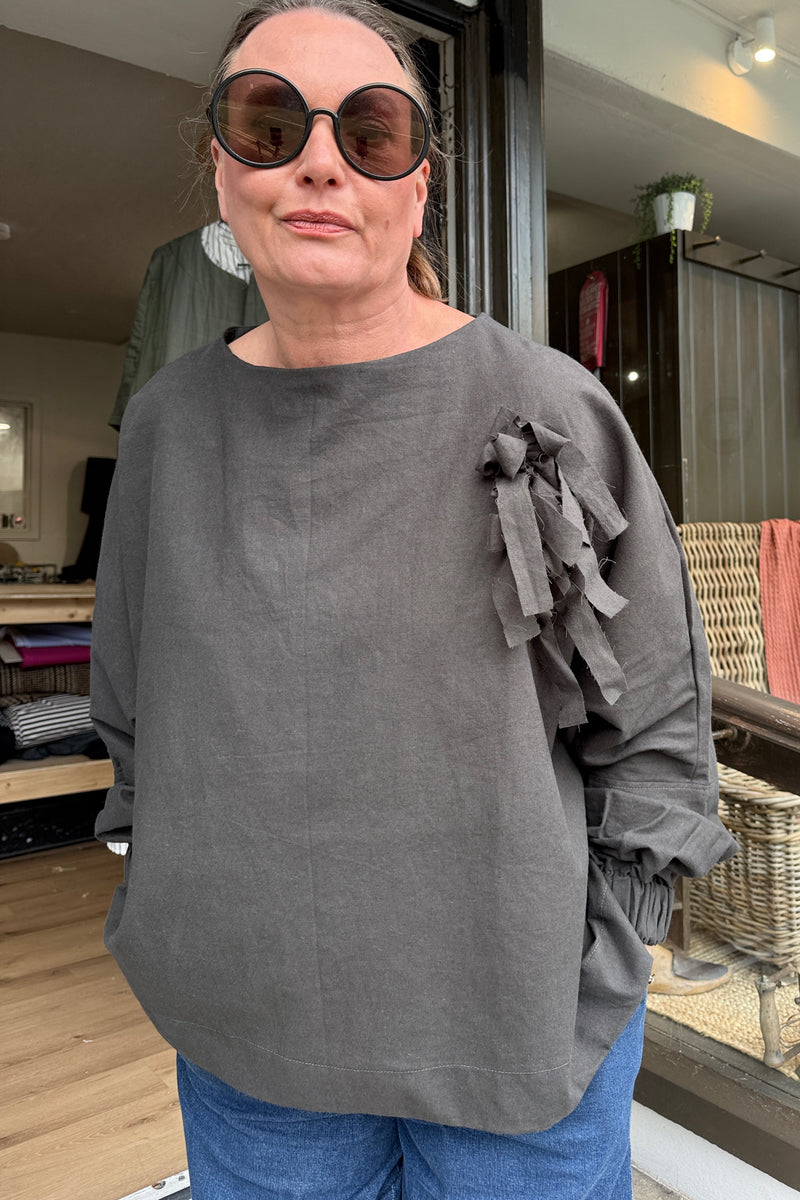 Sooper Shirt Big Hem - Charcoal Grey