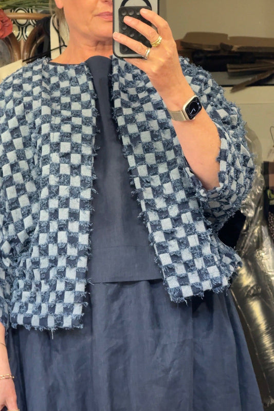 Baya Jacket Longer - Denim Check