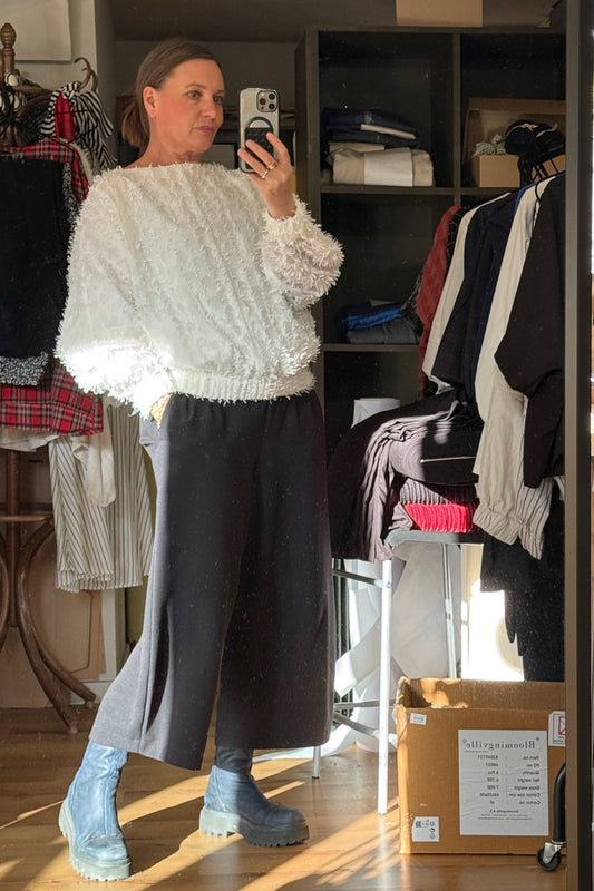 Sooper Puff Shirt Top - Coconut Ice White