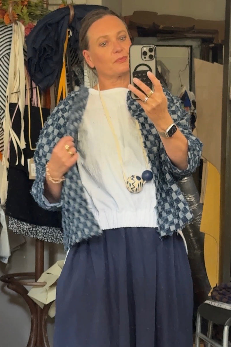 Baya Jacket Longer - Denim Check