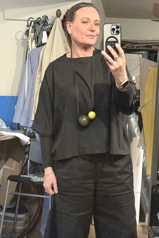 Duds Boxy Top - Black Wool Mix
