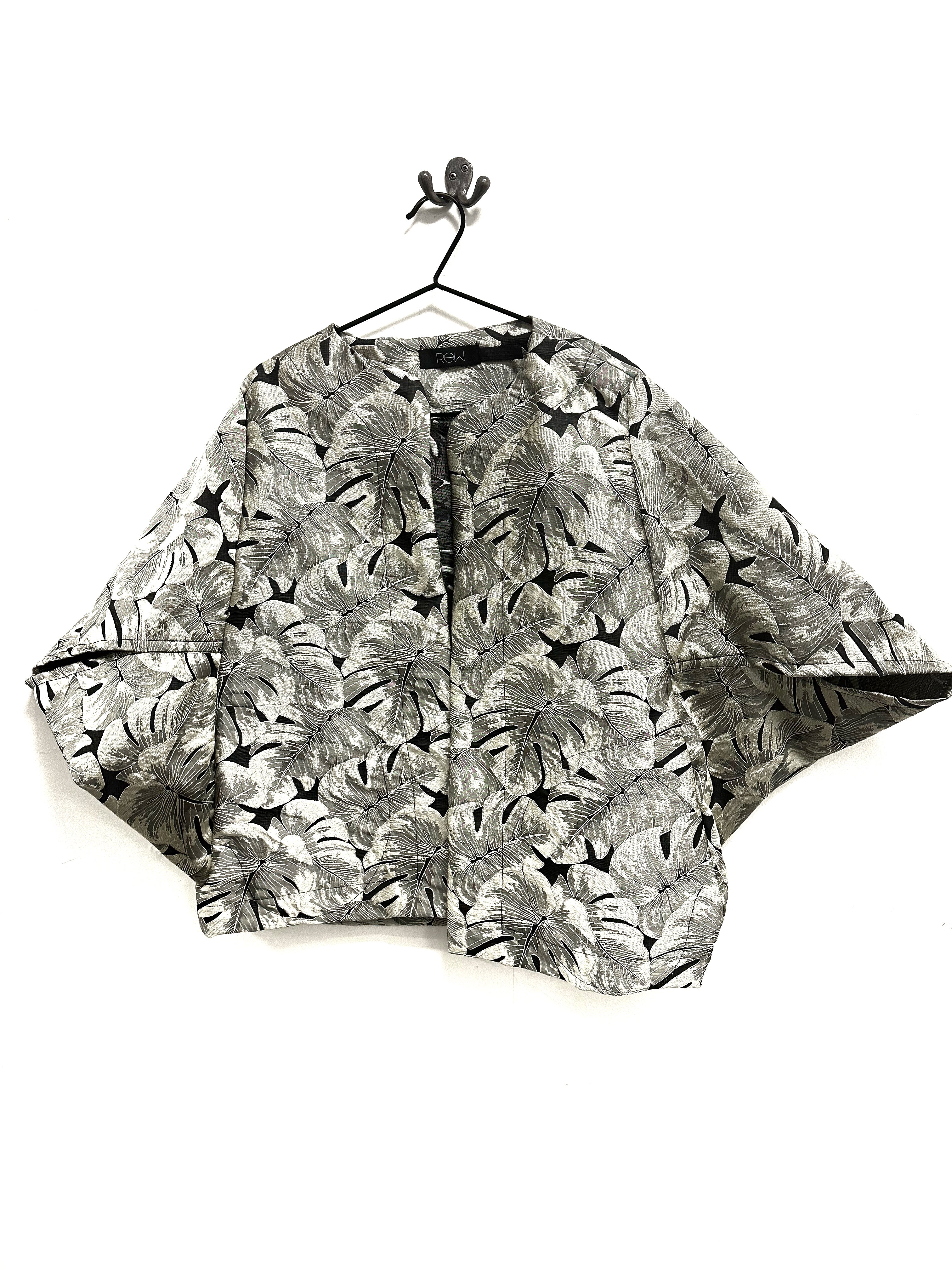 Kimono - Sepia Jaquard Floral Jacket.