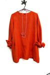 Totes Tunic - Orange Loose Weave Cotton Canvas