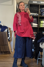 Totes Tunic - Red Denim Frill