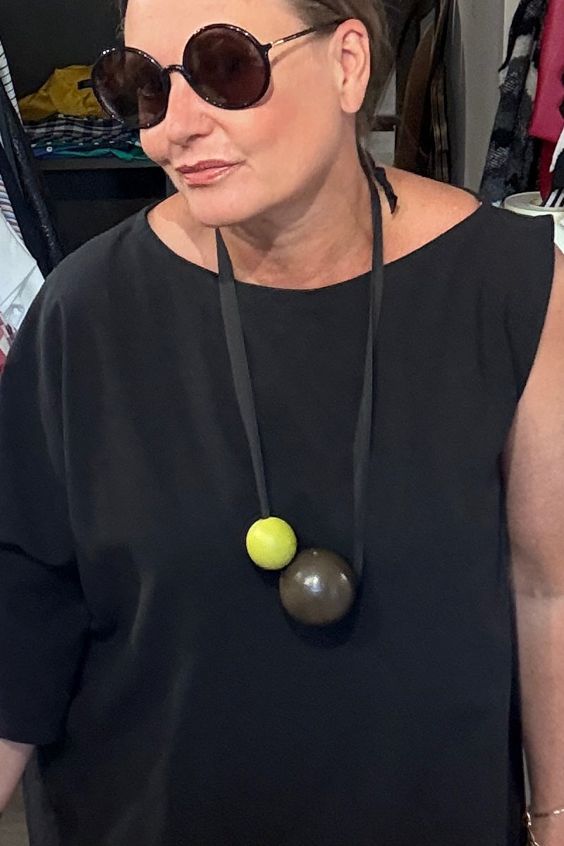 Alty - Natural Giant Wooden Ball Necklace