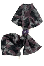 Dam Scarf - Aubergine grey black kimono Wool