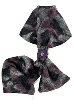Dam Scarf - Aubergine grey black kimono Wool