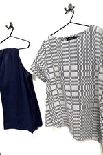 Polly Aztec  Navy and Biscuit weave