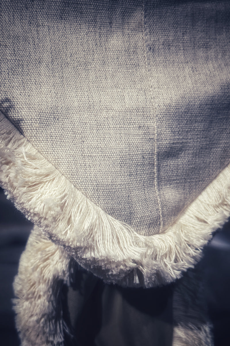 On trend beige linen scarf unisex