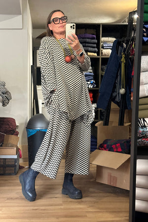 Balloon -  Jersey Chequer Loose Fit Trousers