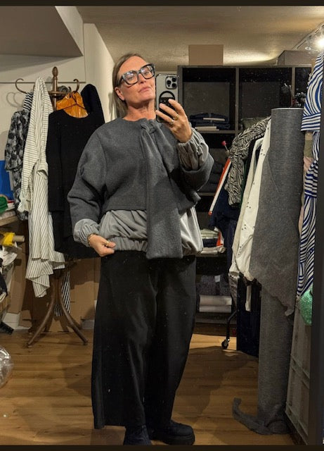 Baya Scarf Jacket - Grey Wool