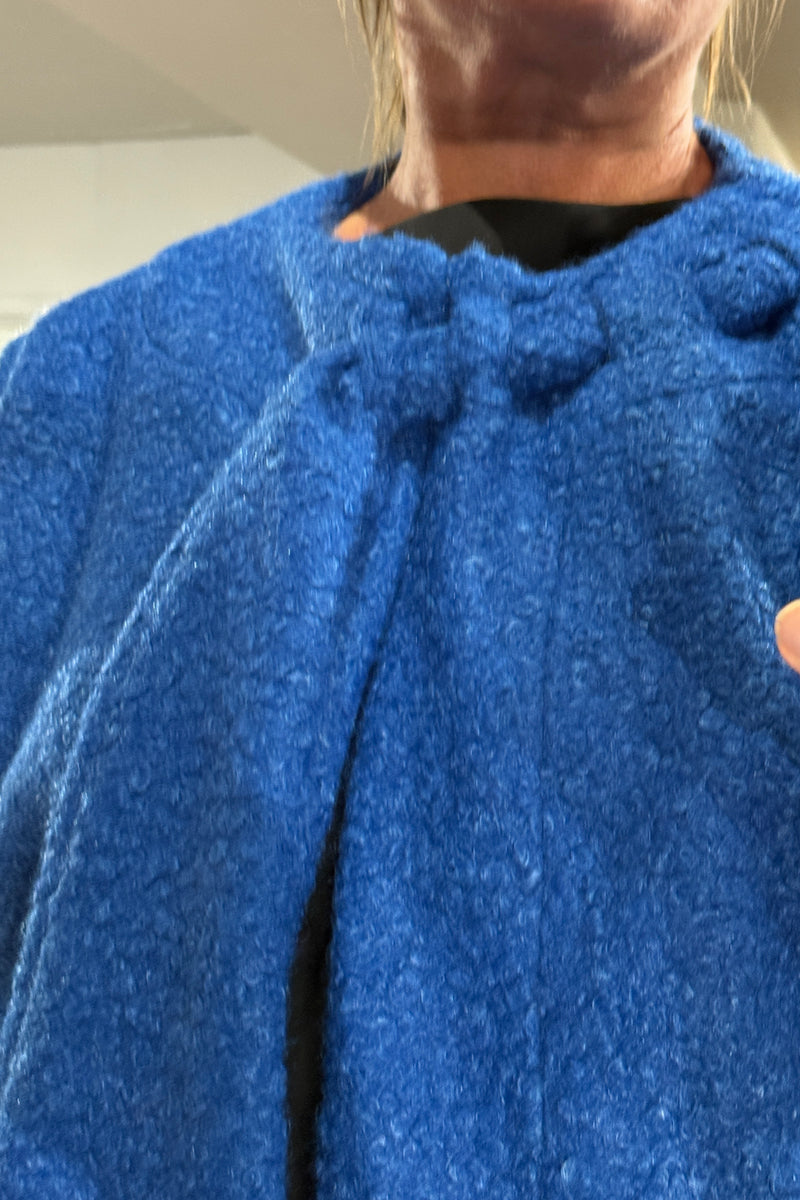 Baya Jacket with Scarf - Blue Boucle