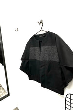 Kimono - Black Grey Jumbo Stripe