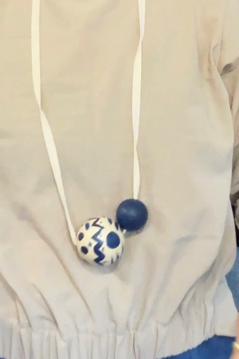 Alty - Natural Giant Wooden Ball Necklace