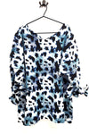 Patty Shirt With Bows - Blue Leopard