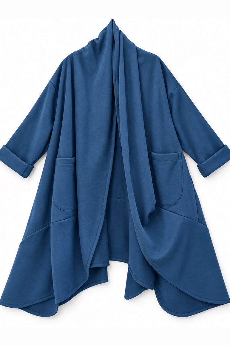 Puff Jacket - Steal Blue Cotton Jersey Mix