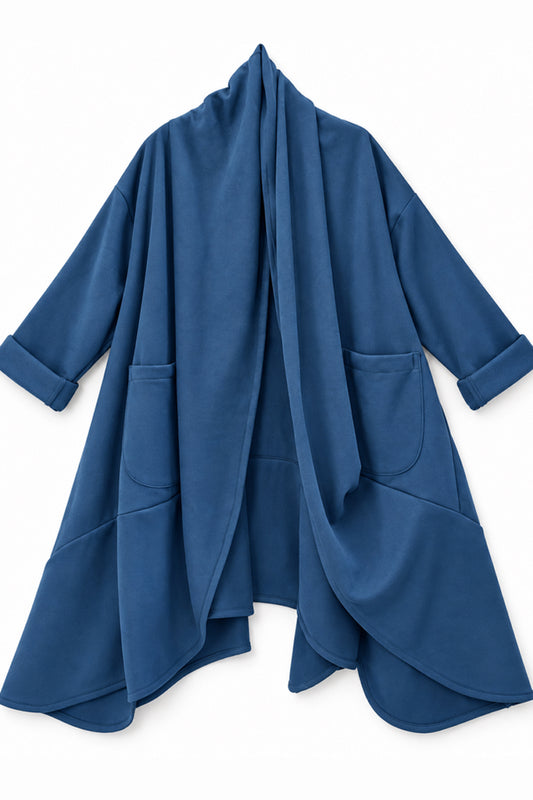 Puff Jacket - Steel Blue Cotton Jersey Mix