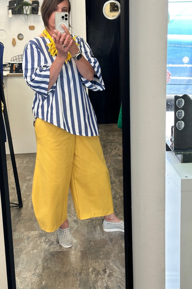 Rach Asymmetric - Blue & White Striped Shirt