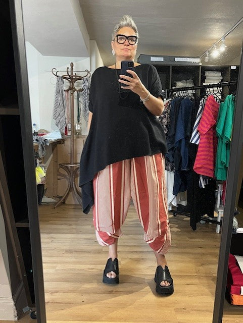 Para - Bold Terracotta Stripe Trousers