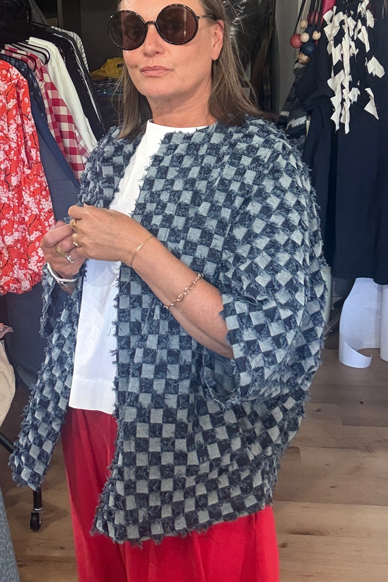 Kimono - Checked Denim