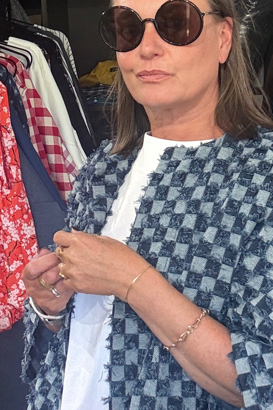 Kimono - Checked Denim