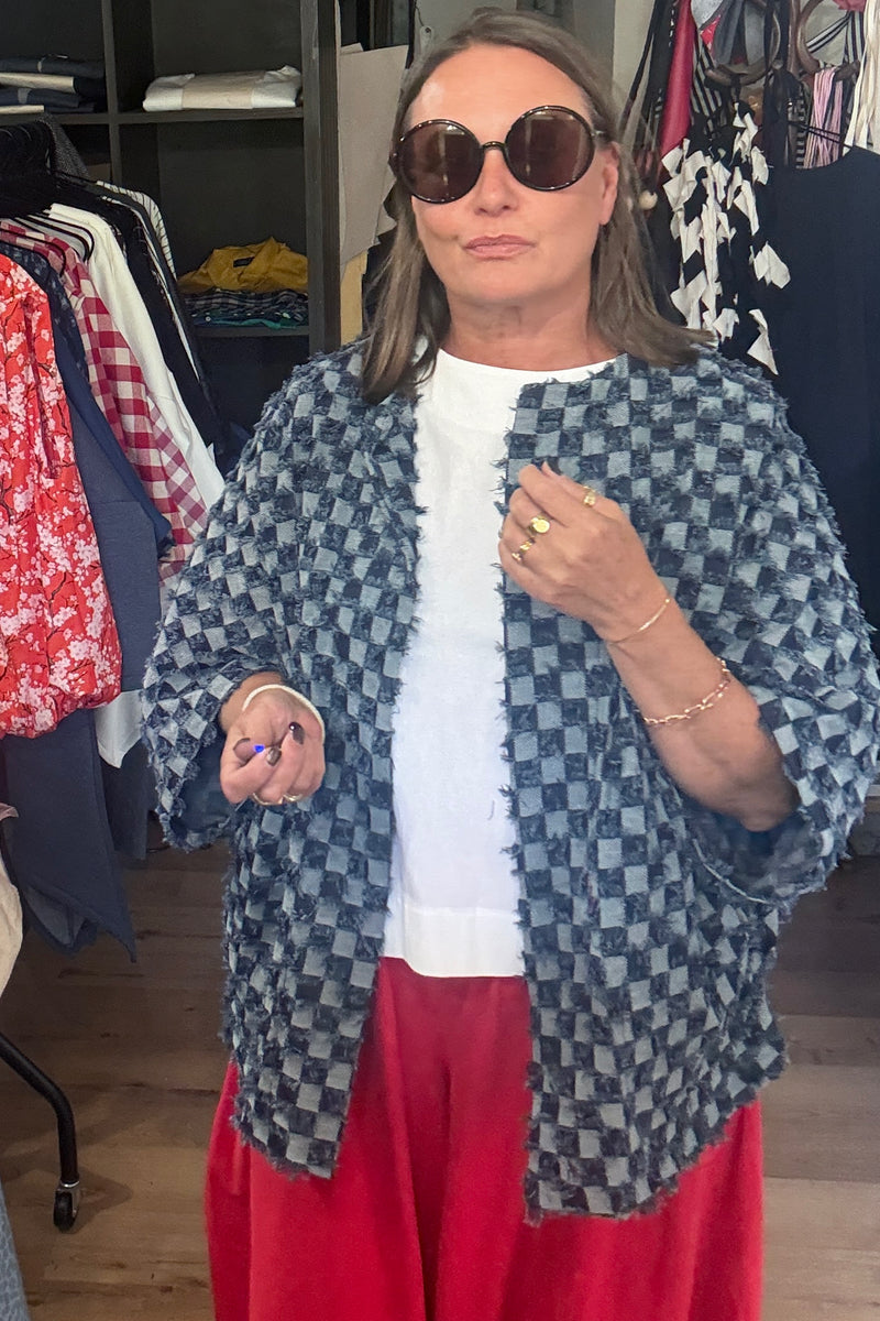 Kimono - Checked Denim