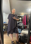 Shorts Longer - Organic Cotton Blue/Brown Check