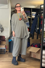 Balloon -  Jersey Chequer Loose Fit Trousers
