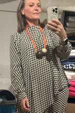 Alty. - Giant Ball Necklace - Teal Strap Natural +Brown Ball