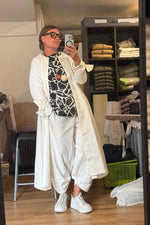 Duster Coat - Cream Stripe