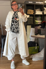 Duster Coat - Cream Stripe