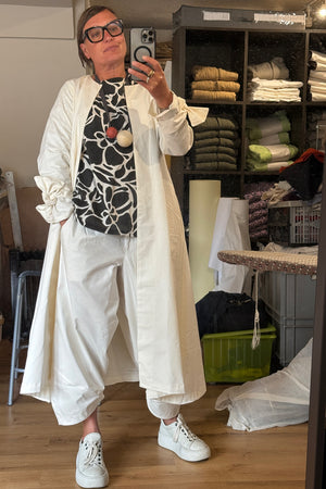 Duster Coat - Cream Stripe