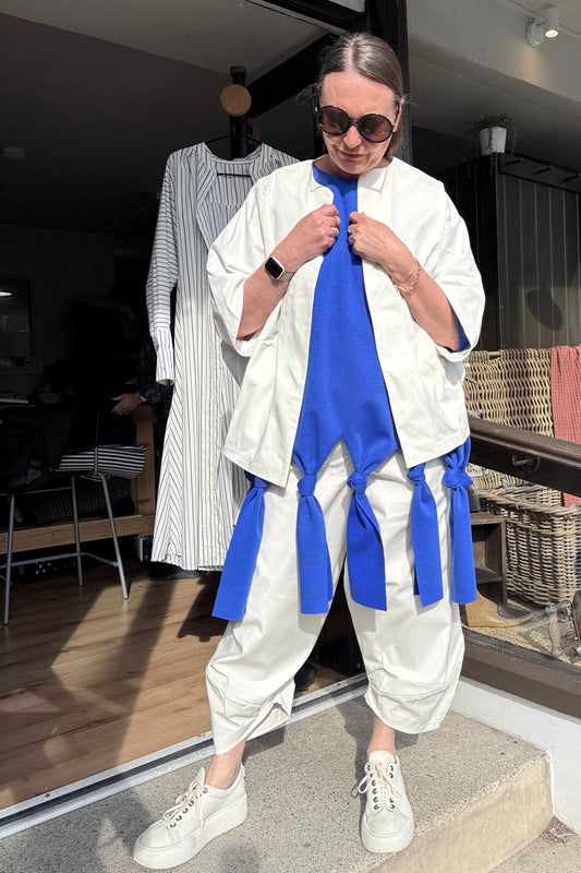 Para - Cream  Angled Trousers