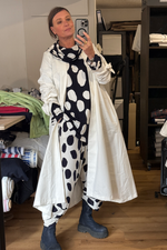 Duster Coat - Cream Stripe
