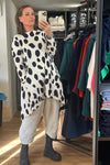 Drape Back Dress - Frisian Jersey Cream + Navy