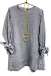 Totes Tunic - Fine Linen Pale Blue Stripe