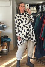 Drape Back Dress - Frisian Jersey Cream + Navy