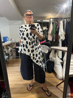Polly Frisian Cream and Navy t-shirt