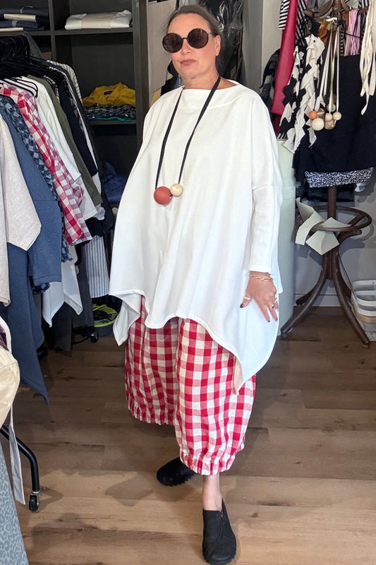 Twist Trousers - Red Gingham