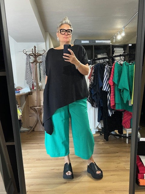 Balloon - Green Linen Mix Trousers