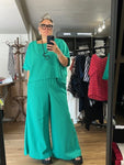 Duds Top - Green Linen Mix