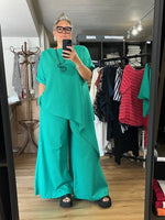Kick Trousers Green Linen