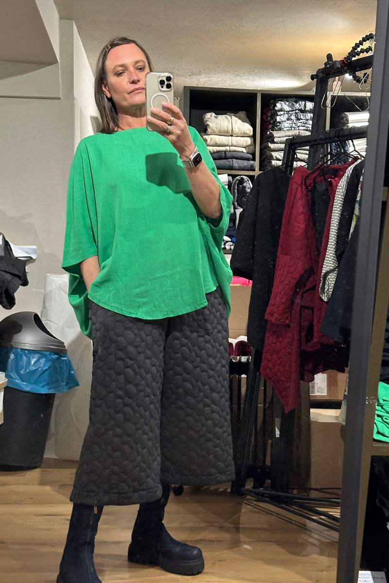 Sweeper  - Grey Bubble Soft Jersey Cropped Trousers
