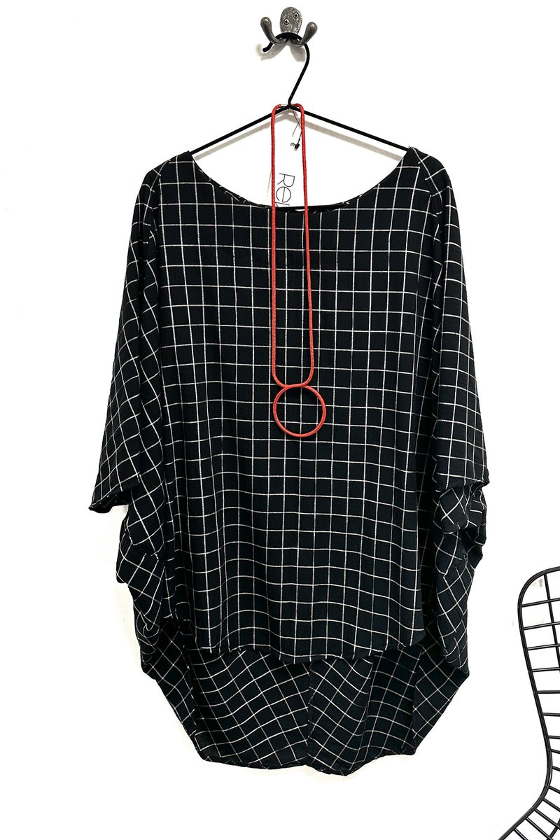 Tee Top - Grid Black & White