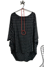 Tee Top - Grid Black & White