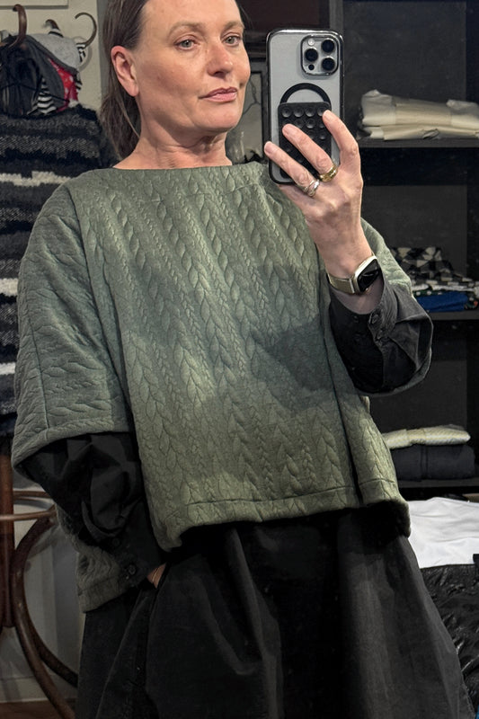 Duds - Cable Knit Khaki Top