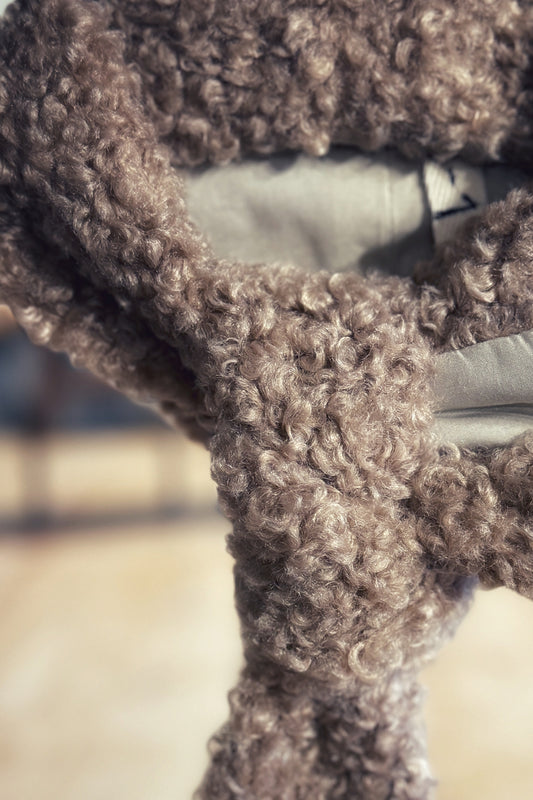 faux fur beige  scarf rew 